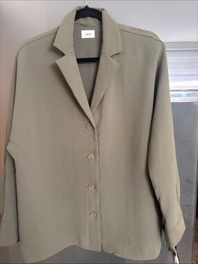 Wilfred Sage Green Boxy Button-Front Shirt Jacket